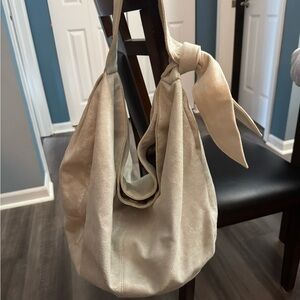 Seven for All Mankind Cream Hobo Bag with Relaxed Design